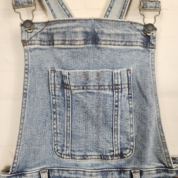 Judy Blue Classic Casual Summer Boho Raw Hem Shortalls Denim Overalls Blue Large - Picture 5 of 16